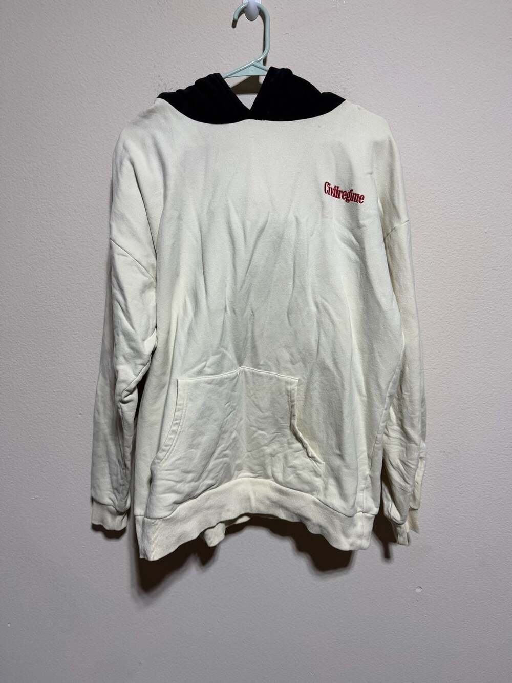 Civil Regime Two-Tone Colorblock Logo Hoodie Cream Black